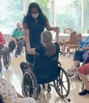 Madison residents and staff dancing
