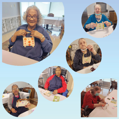 collage of photos of Madison residents making arts and crafts