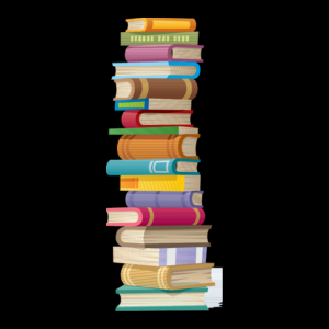 clipart image of stacked books for book lovers day